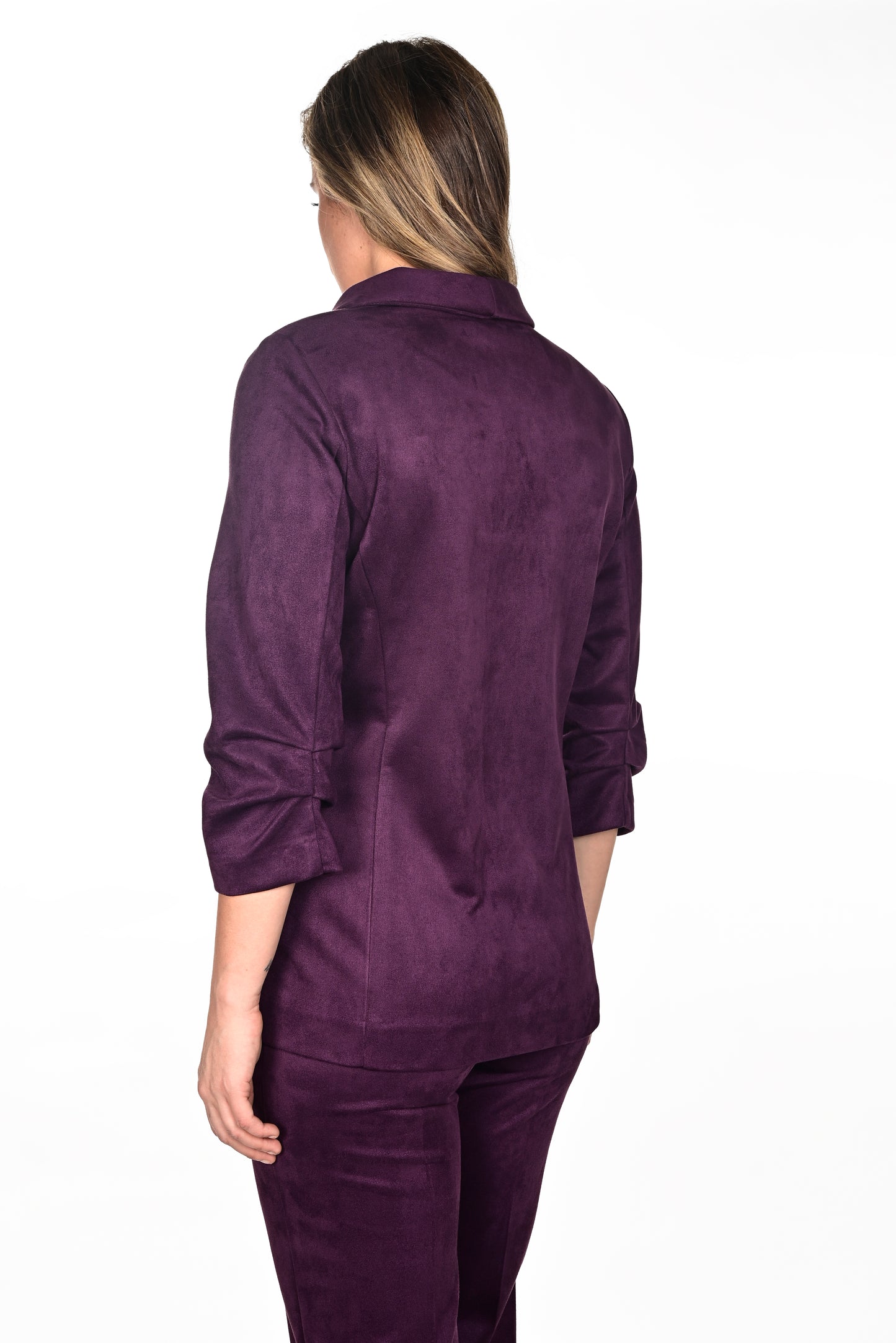 Frank Lyman Fall/Winter 2023 -234508-Knit Blazer-Purple - The Coach Pyramids