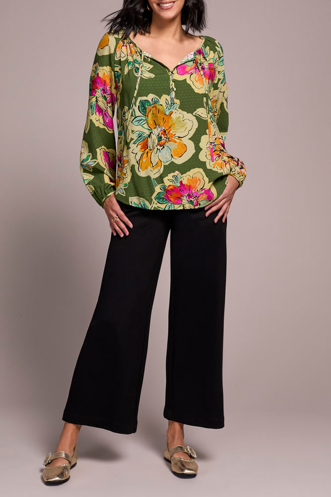 Tribal Fall 2025-2349O-8111-Long Sleeve Blouse W/Tie-Chive - The Coach Pyramids