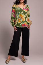 Tribal Fall 2025-2349O-8111-Long Sleeve Blouse W/Tie-Chive - The Coach Pyramids