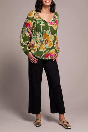 Tribal Fall 2025-2349O-8111-Long Sleeve Blouse W/Tie-Chive - The Coach Pyramids