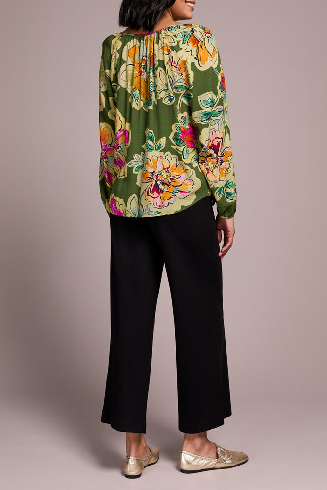 Tribal Fall 2025-2349O-8111-Long Sleeve Blouse W/Tie-Chive - The Coach Pyramids