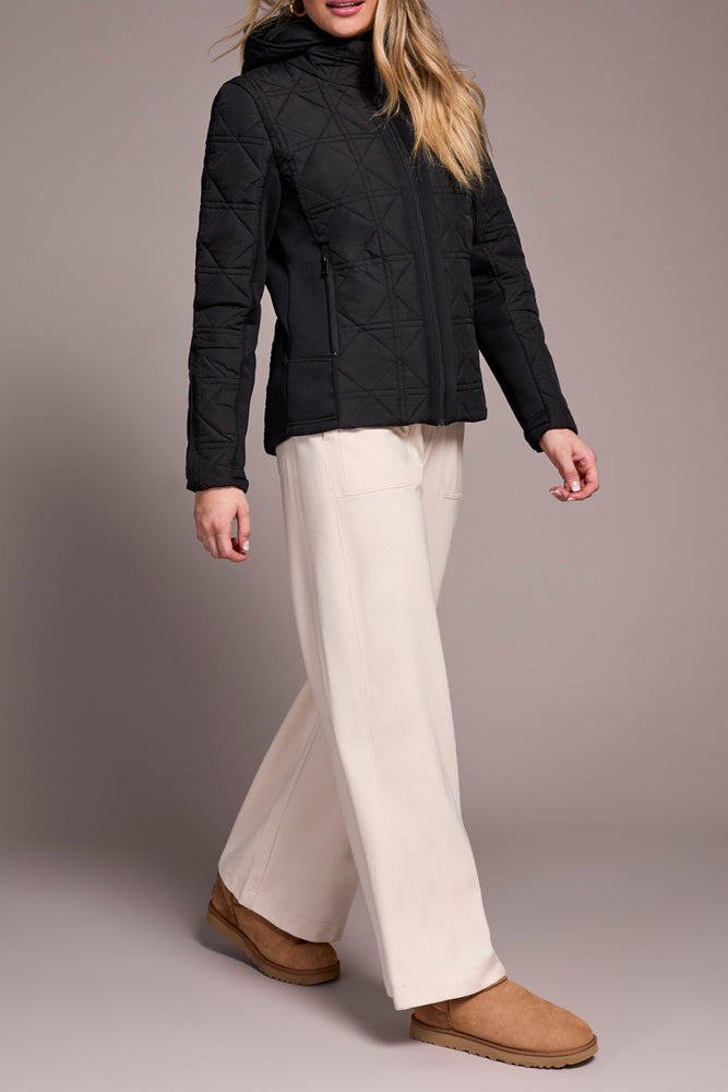Tribal Fall 2025-2353O-3789-Long Sleeve Zip Front Puffer W/Removable Hood-Black - The Coach Pyramids