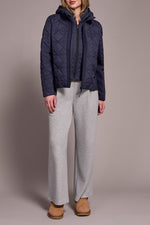 Tribal Fall 2025-2353O-3789-Long Sleeve Zip Front Puffer W/Removable Hood-Sapphire - The Coach Pyramids
