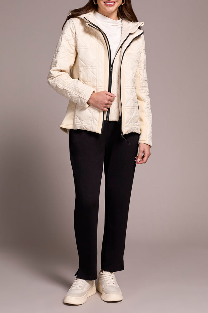 Tribal Fall 2025-2353O-3789-Long Sleeve Zip Front Puffer W/Removable Hood-Moon Stone - The Coach Pyramids