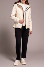 Tribal Fall 2025-2353O-3789-Long Sleeve Zip Front Puffer W/Removable Hood-Moon Stone - The Coach Pyramids