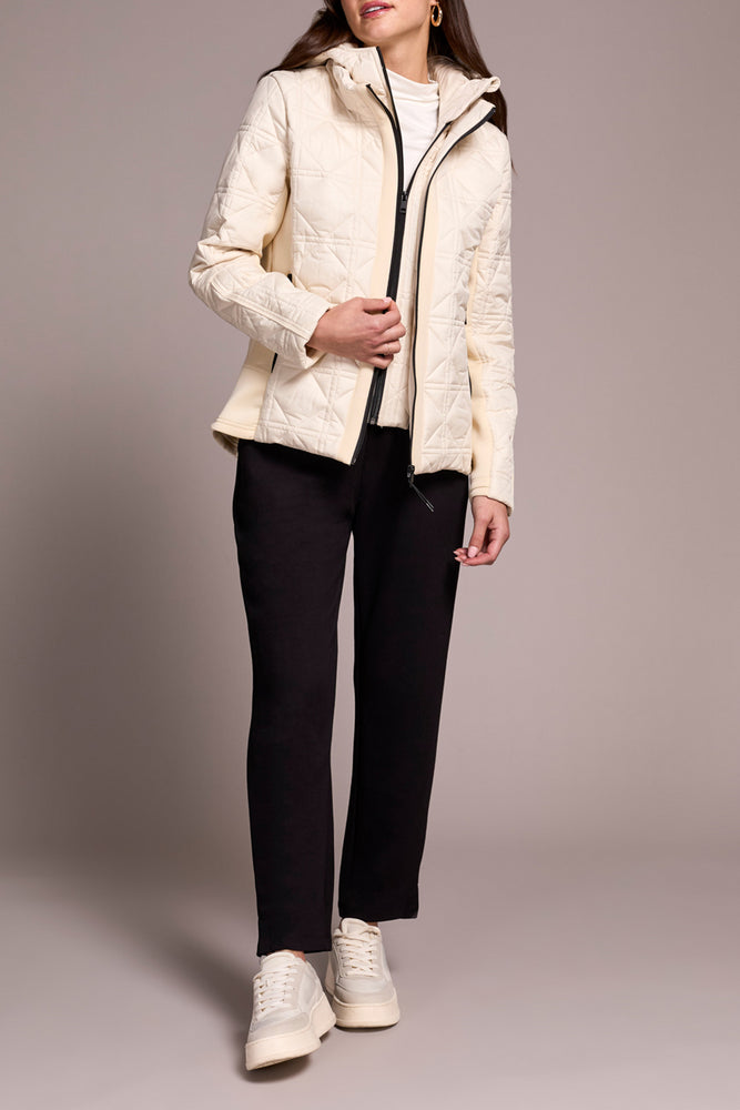 Tribal Fall 2025-2353O-3789-Long Sleeve Zip Front Puffer W/Removable Hood-Moon Stone - The Coach Pyramids