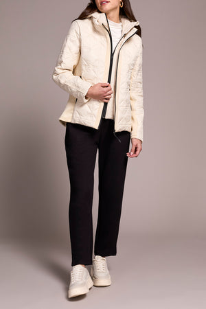 Tribal Fall 2025-2353O-3789-Long Sleeve Zip Front Puffer W/Removable Hood-Moon Stone - The Coach Pyramids