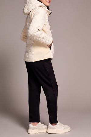 Tribal Fall 2025-2353O-3789-Long Sleeve Zip Front Puffer W/Removable Hood-Moon Stone - The Coach Pyramids