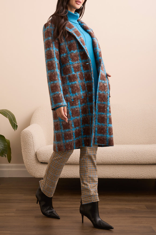 Tribal Fall 2025-2355O-8336-Long Sleeve Button Front Coat-Wood - The Coach Pyramids