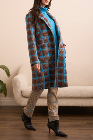 Tribal Fall 2025-2355O-8336-Long Sleeve Button Front Coat-Wood - The Coach Pyramids