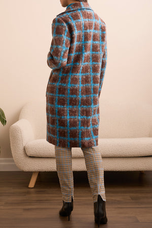 Tribal Fall 2025-2355O-8336-Long Sleeve Button Front Coat-Wood - The Coach Pyramids
