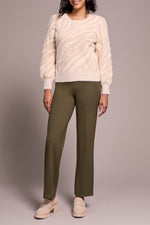 Tribal Fall 2025-2356O-8322-Long Sleeve Crew Neck Sweater-Sand Stone - The Coach Pyramids