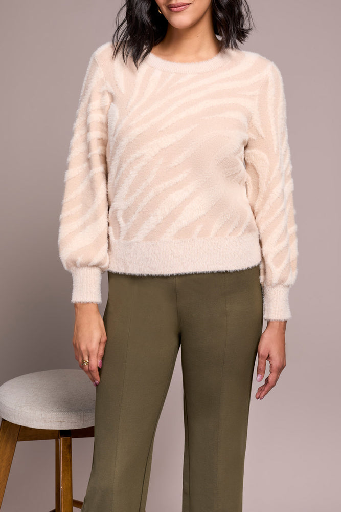 Tribal Fall 2025-2356O-8322-Long Sleeve Crew Neck Sweater-Sand Stone - The Coach Pyramids