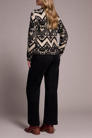 Tribal Fall 2025-2357O-8341-Long Sleeve Crew Neck Sweater-Black - The Coach Pyramids