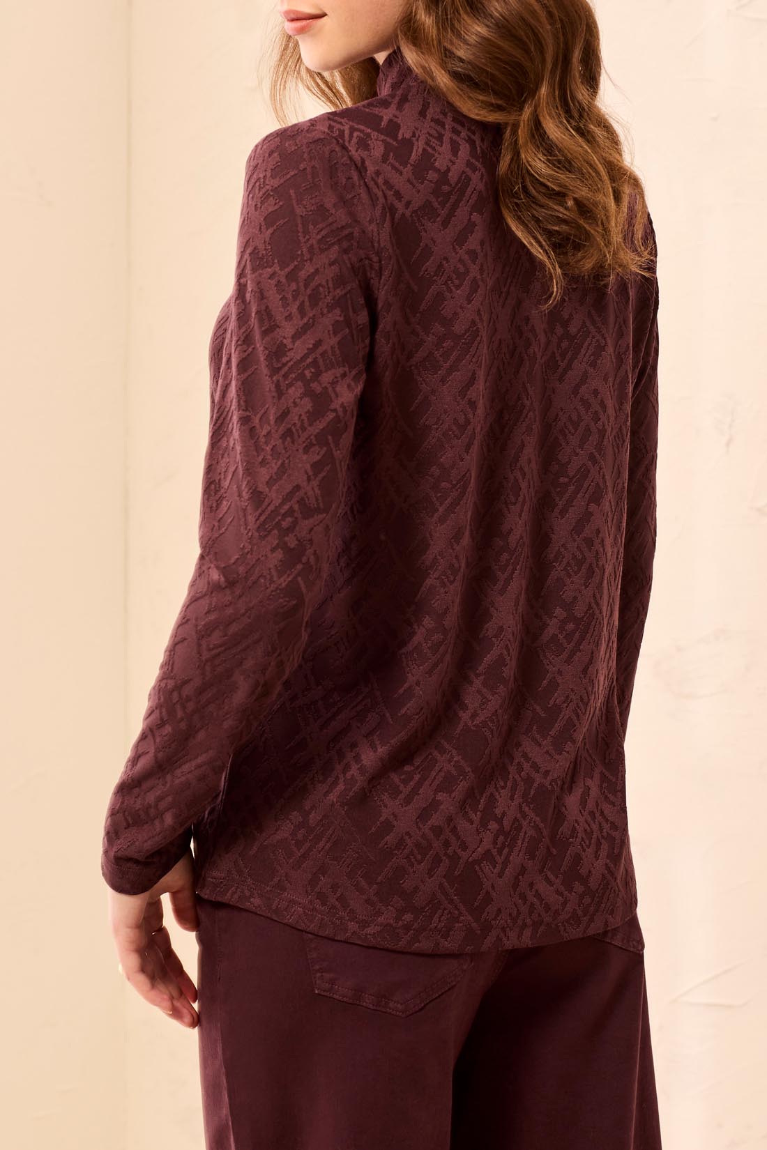 Tribal-L/S Mock Neck Top-2360O-0759-Fudge - The Coach Pyramids