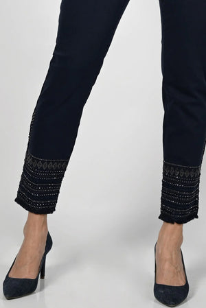 Frank Lyman-236632U-Woven Pant-Navy - The Coach Pyramids