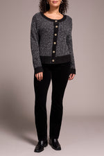 Tribal Fall 2025-2366O-8268-Long Sleeve Wear 2 Ways Sweater-Black - The Coach Pyramids