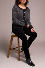 Tribal Fall 2025-2366O-8268-Long Sleeve Wear 2 Ways Sweater-Black - The Coach Pyramids