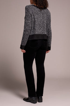 Tribal Fall 2025-2366O-8268-Long Sleeve Wear 2 Ways Sweater-Black - The Coach Pyramids