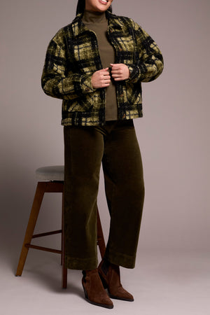Tribal Fall 2025-2370O-8350-Long Sleeve Button Front Jacket W/Lining-Ivy - The Coach Pyramids