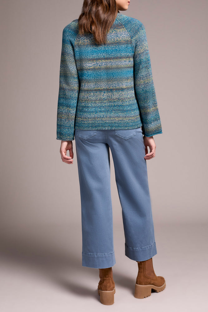 Tribal Fall 2025-2374O-576-Long Sleeve V Neck Sweater-Celestial - The Coach Pyramids