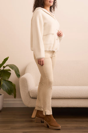 Tribal Fall 2025-2375O-8338-Long Sleeve Button Front Cardigan-Moon Stone - The Coach Pyramids
