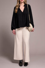 Tribal Fall 2025-2377O-8251-Long Sleeve Blouse W/Ruffle Collar-Black - The Coach Pyramids