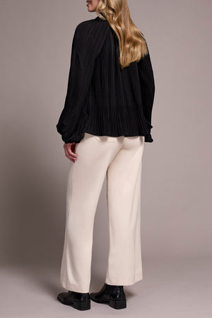 Tribal Fall 2025-2377O-8251-Long Sleeve Blouse W/Ruffle Collar-Black - The Coach Pyramids