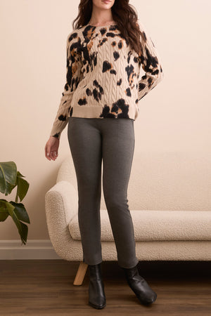 Tribal Fall 2025-2383O-576-Long Sleeve Crew Neck Sweater-Sand Stone - The Coach Pyramids