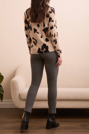 Tribal Fall 2025-2383O-576-Long Sleeve Crew Neck Sweater-Sand Stone - The Coach Pyramids
