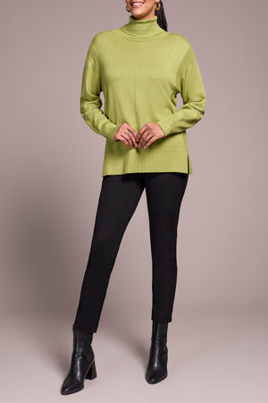 Tribal Fall 2025-2395O-8359-Long Sleeve Turtle Neck Sweater-Wasabi - The Coach Pyramids