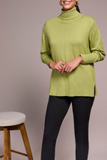 Tribal Fall 2025-2395O-8359-Long Sleeve Turtle Neck Sweater-Wasabi - The Coach Pyramids