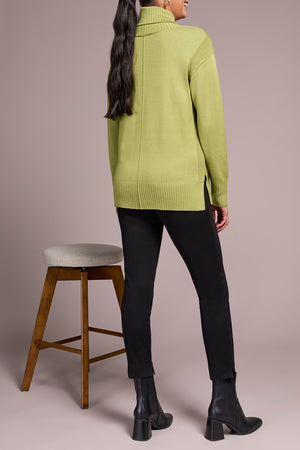 Tribal Fall 2025-2395O-8359-Long Sleeve Turtle Neck Sweater-Wasabi - The Coach Pyramids