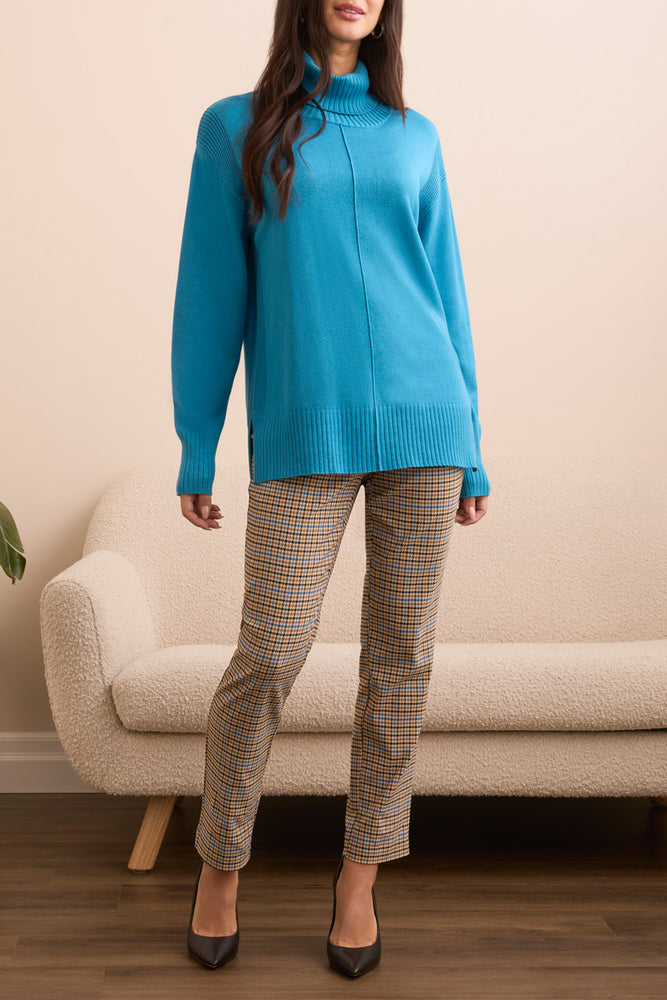 Tribal Fall 2025-2395O-8359-Long Sleeve Turtle Neck Sweater-Celestial - The Coach Pyramids