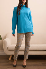 Tribal Fall 2025-2395O-8359-Long Sleeve Turtle Neck Sweater-Celestial - The Coach Pyramids