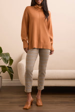 Tribal Fall 2025-2395O-8359-Long Sleeve Turtle Neck Sweater-Bran - The Coach Pyramids