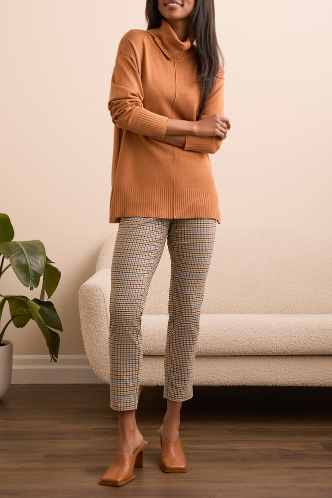 Tribal Fall 2025-2395O-8359-Long Sleeve Turtle Neck Sweater-Bran - The Coach Pyramids