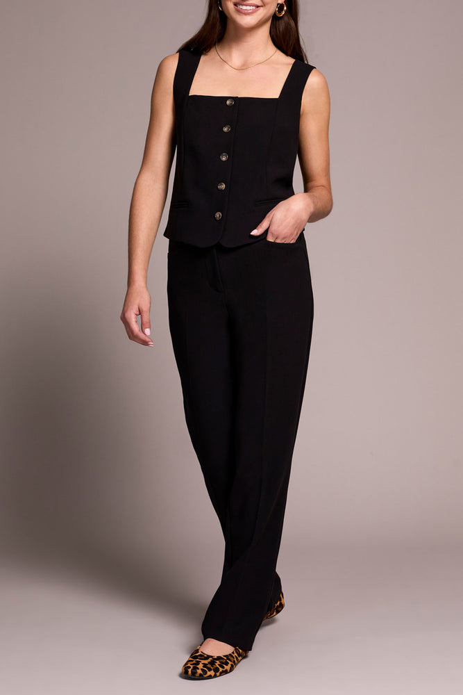 Tribal Fall 2025-2400O-8150-Fly Front Trouser-Black - The Coach Pyramids