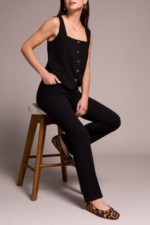Tribal Fall 2025-2400O-8150-Fly Front Trouser-Black - The Coach Pyramids
