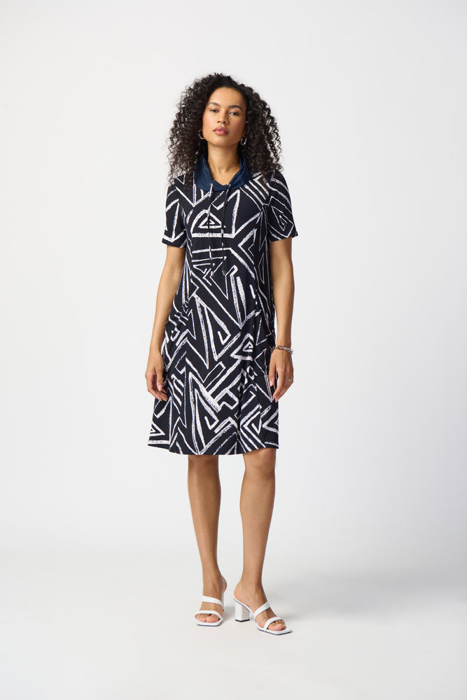 Joseph Ribkoff Spring  2024 -241028-Dress-Midnight Blue/Vanilla - The Coach Pyramids