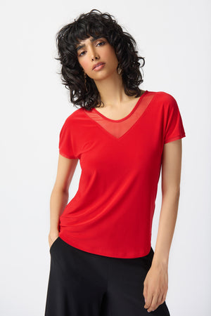 Joseph Ribkoff Spring  2024 -241088-Top-Radiant Red - The Coach Pyramids