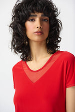 Joseph Ribkoff Spring  2024 -241088-Top-Radiant Red - The Coach Pyramids