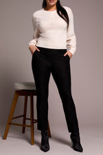 Tribal Fall 2025-2410O-7074-Pull On Ankle Pant W/Back Leg Seam-Black - The Coach Pyramids