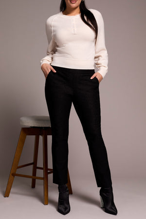 Tribal Fall 2025-2410O-7074-Pull On Ankle Pant W/Back Leg Seam-Black - The Coach Pyramids