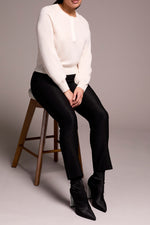 Tribal Fall 2025-2410O-7074-Pull On Ankle Pant W/Back Leg Seam-Black - The Coach Pyramids