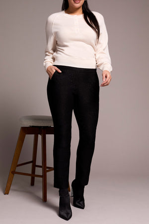 Tribal Fall 2025-2410O-7074-Pull On Ankle Pant W/Back Leg Seam-Black - The Coach Pyramids
