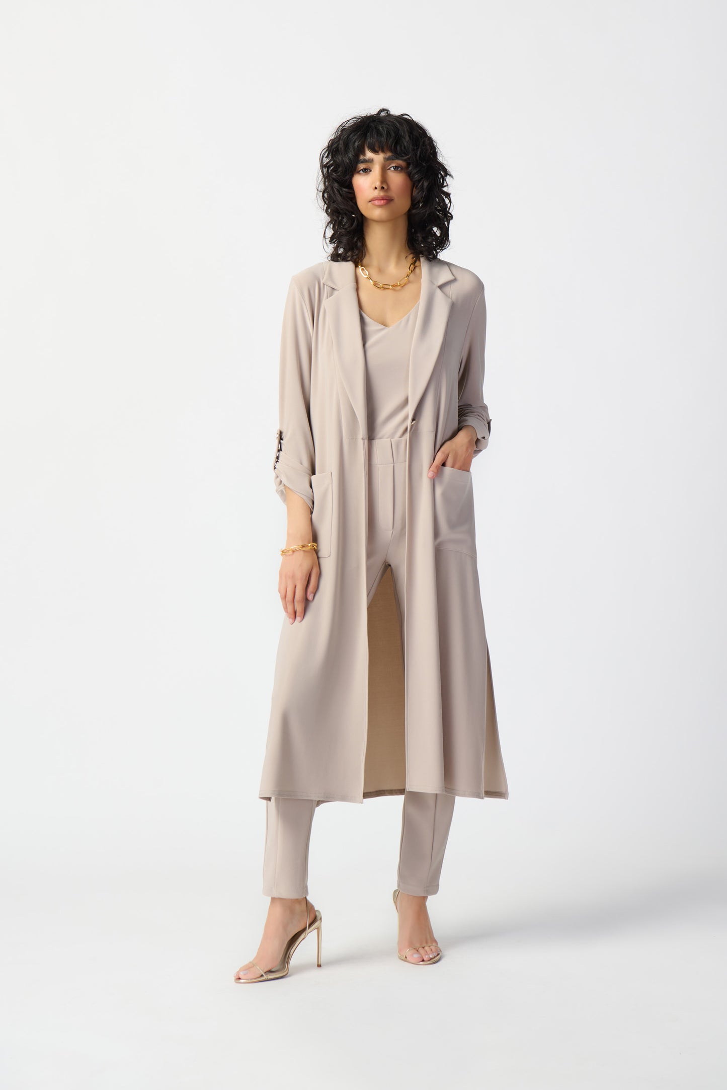 Joseph Ribkoff Spring  2024 -241100-Coat-Dune - The Coach Pyramids