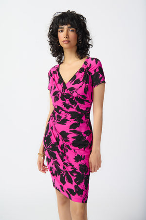 Joseph Ribkoff Spring  2024 -241118-Dress-Pink/Black - The Coach Pyramids