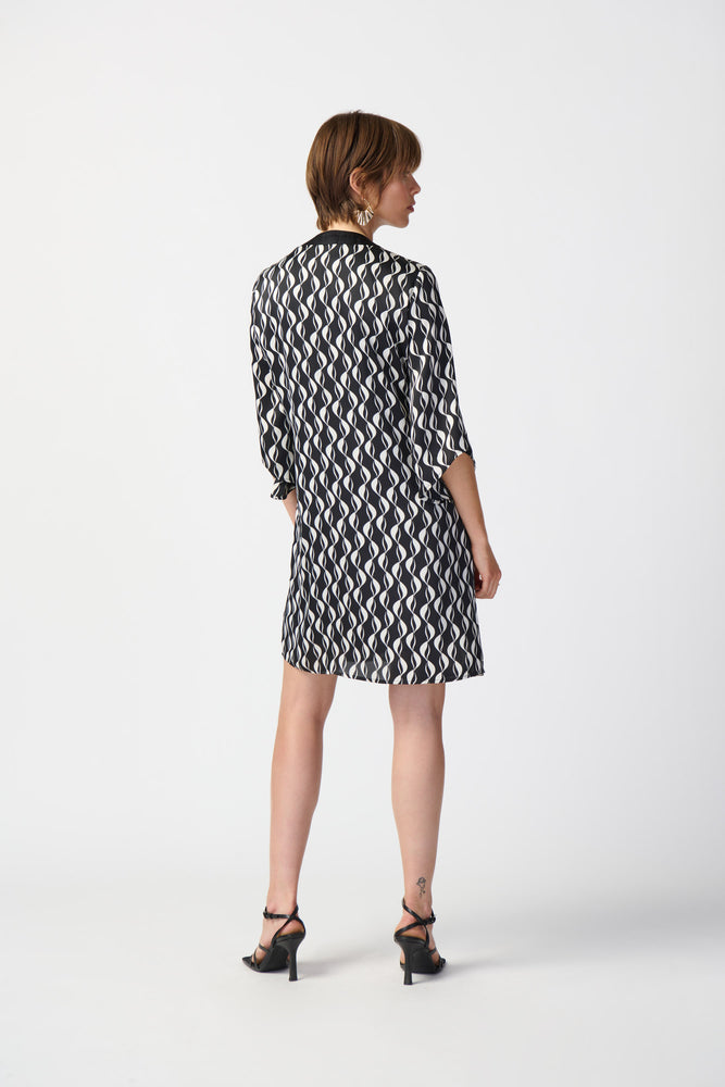 Joseph Ribkoff Spring  2024 -241141-Dress-Black/Moonstone - The Coach Pyramids