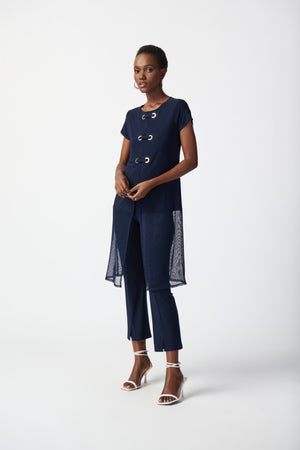 Joseph Ribkoff Spring  2024 -241142-Tunic-Midnight Blue - The Coach Pyramids